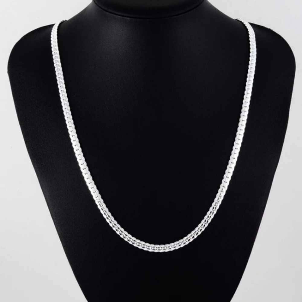 NEW UNISEX S925 STERLING SILVER CHAIN CHOKER 5MM NECKLACE - Picture 3 of 6